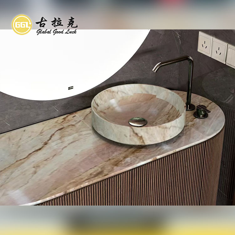 Pink Rosa Aurora Marble Slab for Interior Decorative and Floor Wall Countertop
