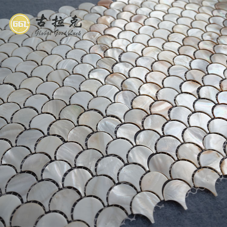 Fan Shape White Mother Of Pearl Shell Mosaic Tile Backsplash Wall Bathroom Tiles