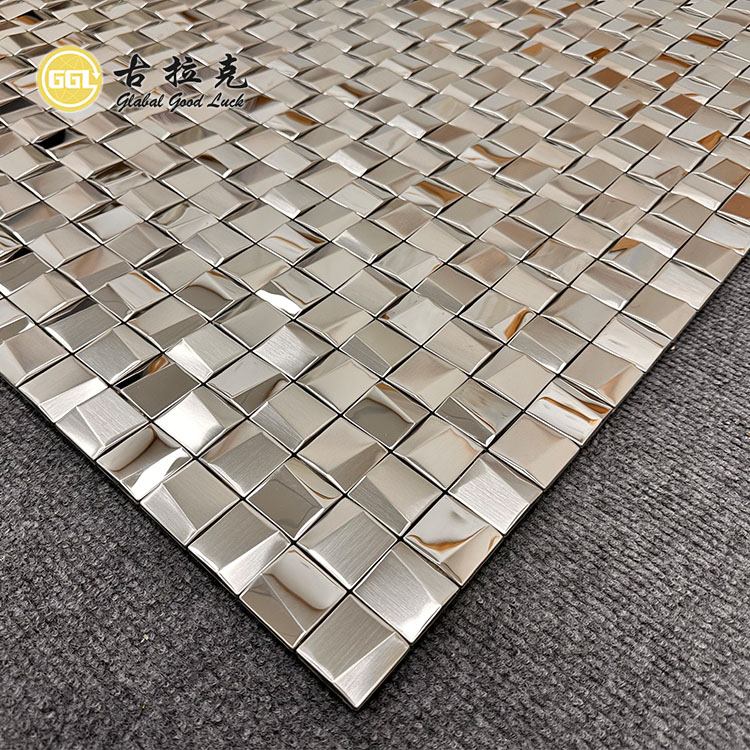 Glossy Surface Sliver Metal Mosaic Tile for Wall Decorative