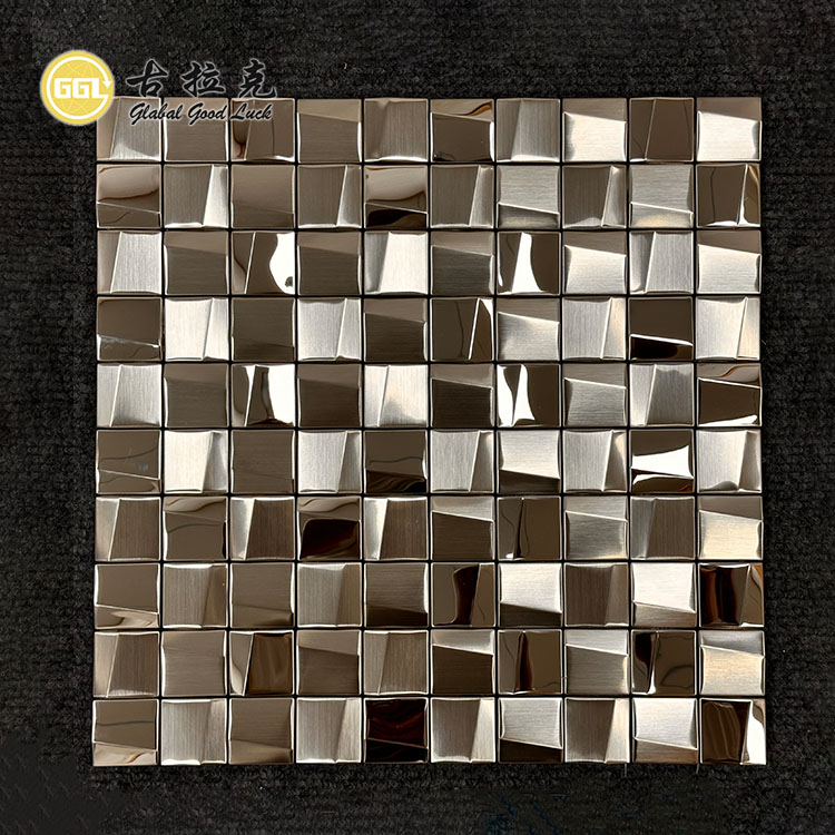 Glossy Surface Sliver Metal Mosaic Tile for Wall Decorative