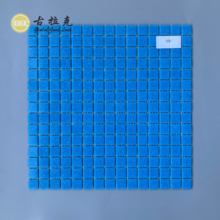 Blue Glass Pool Tiles Pool Mosaic Tile For Interior Shower Wall Design