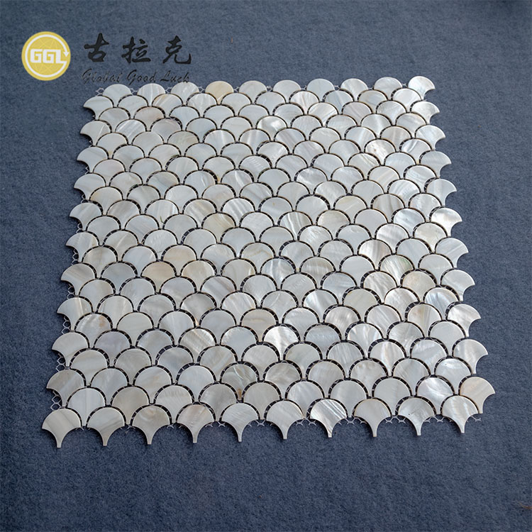 Fan Shape White Mother Of Pearl Shell Mosaic Tile Backsplash Wall Bathroom Tiles
