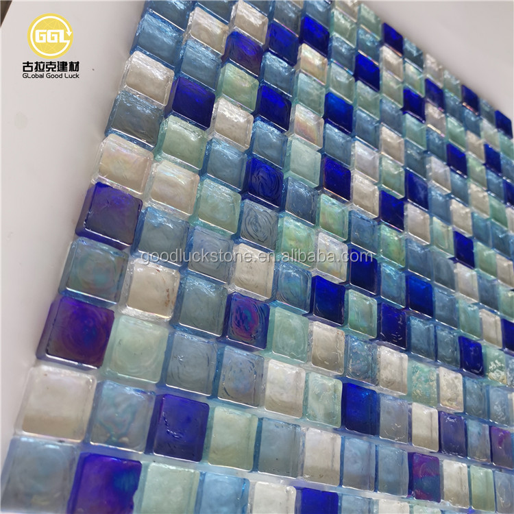Swimming Pool Mosaic Variaton Blue and Shinning Glass Mosaic