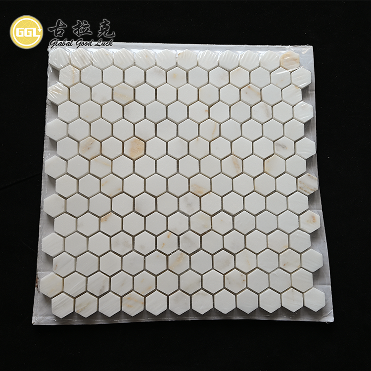 Natural White Hexagon Marble Mosaic Tile for Interior Decoration