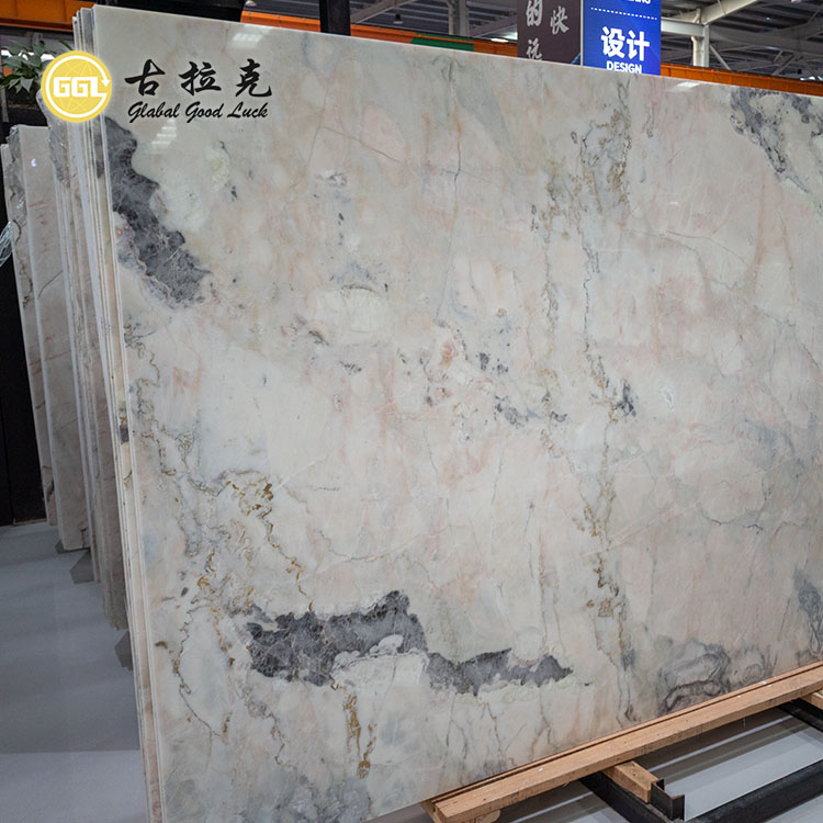 China Pink Marble Slab Natural Stone for Countertop Wall Floor Decor