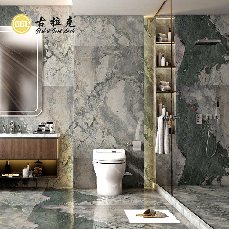 China Four Season Green Marble Slab Stone for Bathroom Wall Floor Sink Countertop Decor