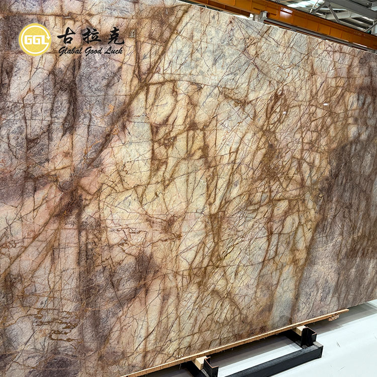 Polished Phoenix Red Marble Slab for Living Room Villa Hotel Interior Wall  Countertop Project