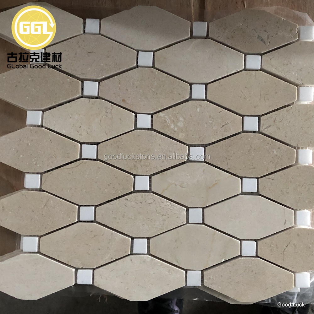 Beige Color Hexagon Shape Marble Mosaic Tile for Floor or Wall Decor