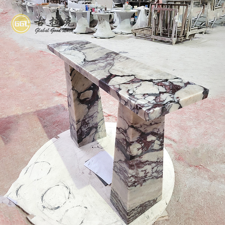 Luxury ltalian Veined Marble Console Table for Elegant Interiors
