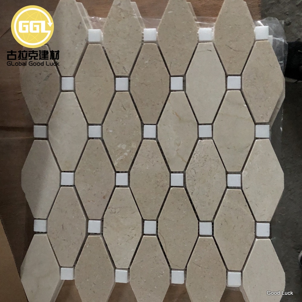 Beige Color Hexagon Shape Marble Mosaic Tile for Floor or Wall Decor