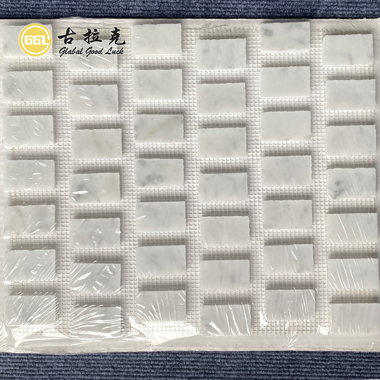 Natural Carrara White Marble Mosaic Tile for Wall Decor Outdoor Design