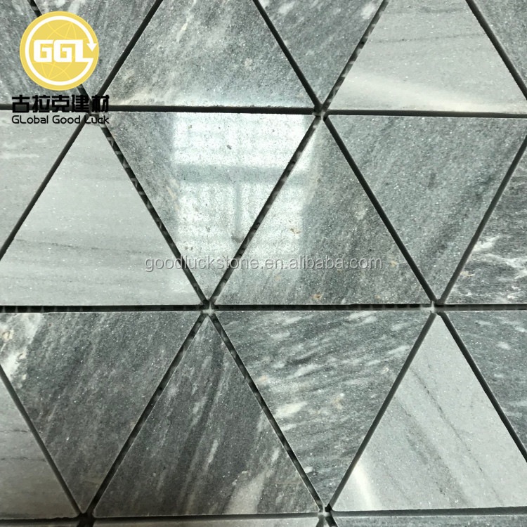 Palisssandro Blue Marble Triangle Tile Modern Kitchen Backsplash Mosaic for Villa Available in Polished and Honed Finishes