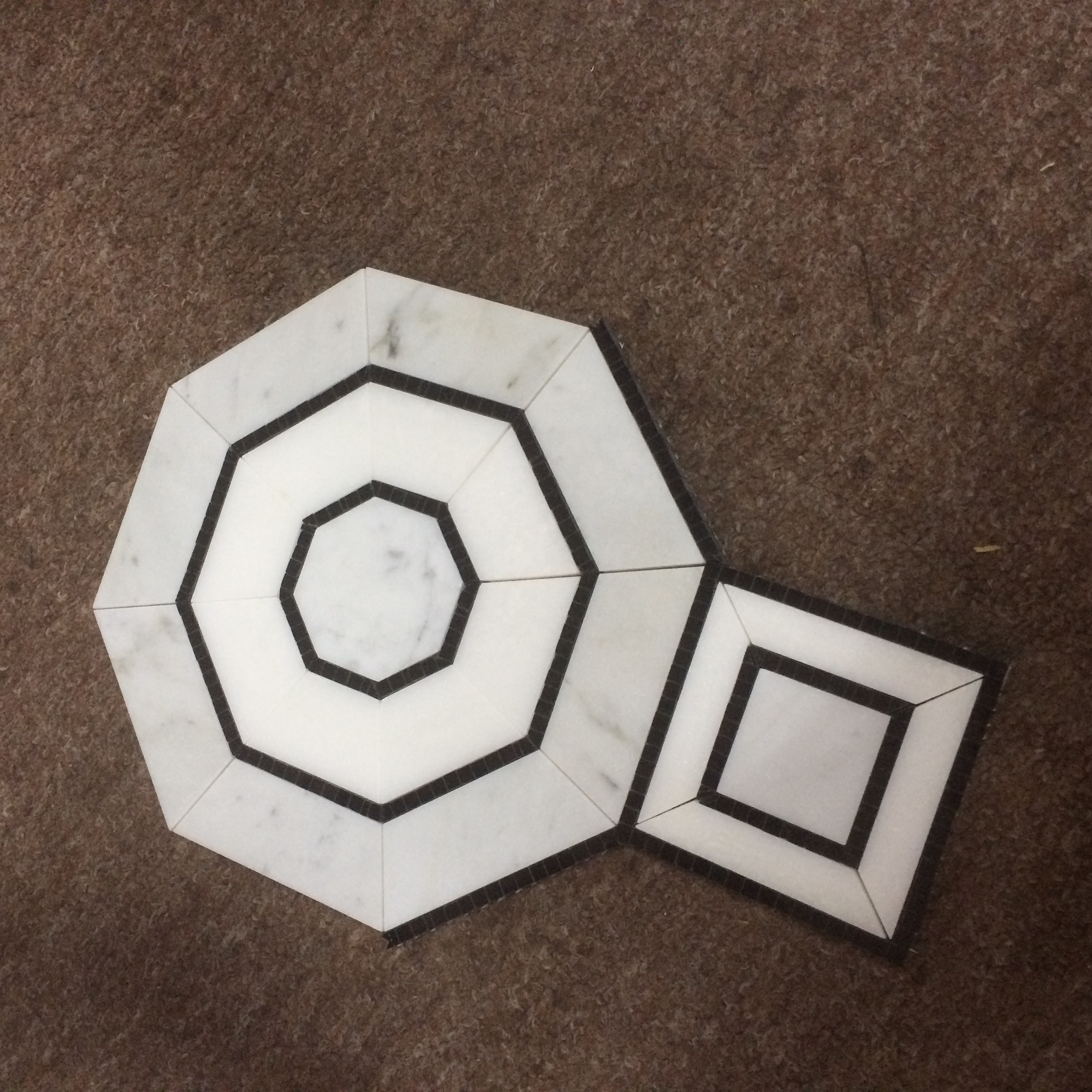 Natural Marble Mosaic in Square and Octagon Shapes for Interior Floor Decor