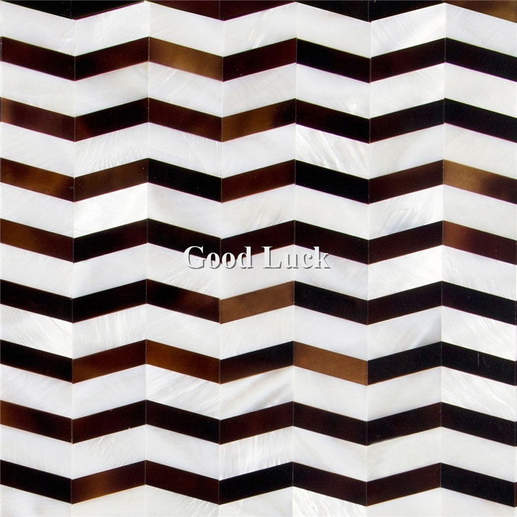 Light Luxury White And Black Shell Mosaic Wall Tile