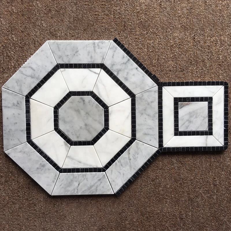 Natural Marble Mosaic in Square and Octagon Shapes for Interior Floor Decor