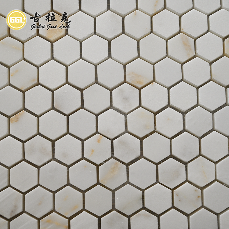 Natural White Hexagon Marble Mosaic Tile for Interior Decoration