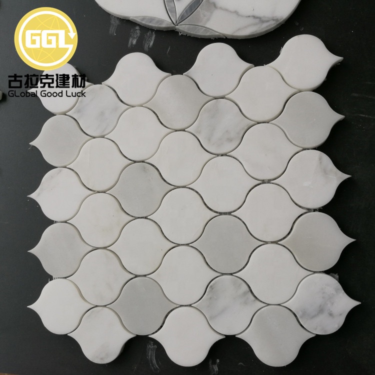 China White Marble Lantern-Shaped Marble Mosaic Tile