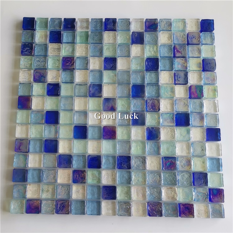 Swimming Pool Mosaic Variaton Blue and Shinning Glass Mosaic