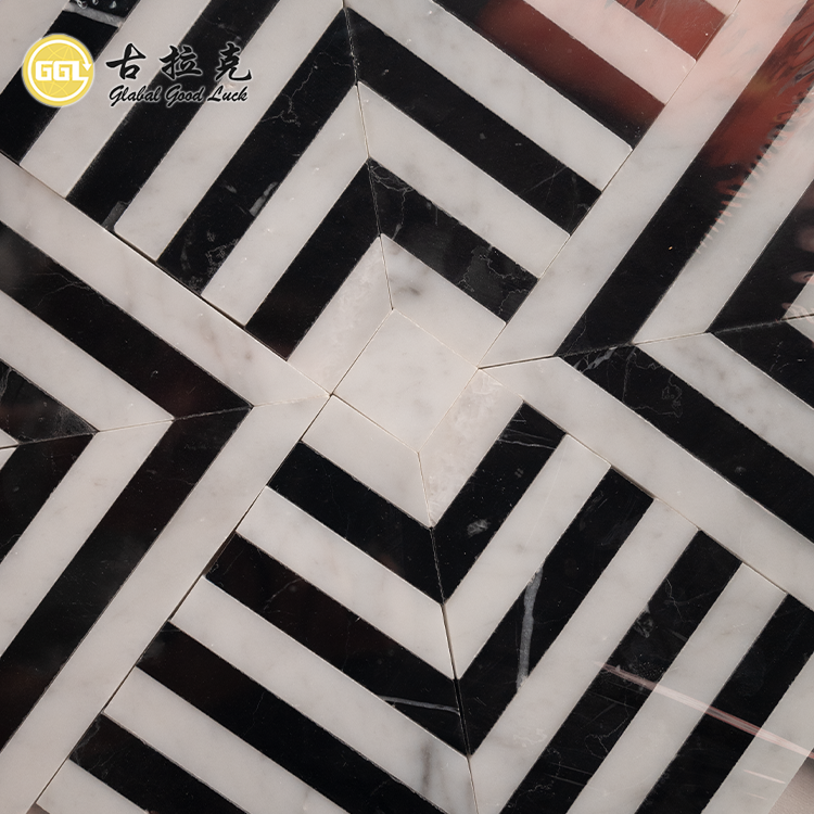 High Quality Black and White Marble Mosaic Tile for Wall Floor Decor