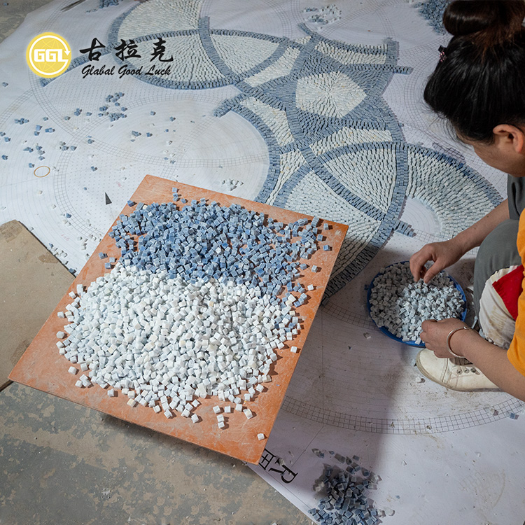 Waterjet Marble Stone Customized Pattern Medallion for Flooring Decor
