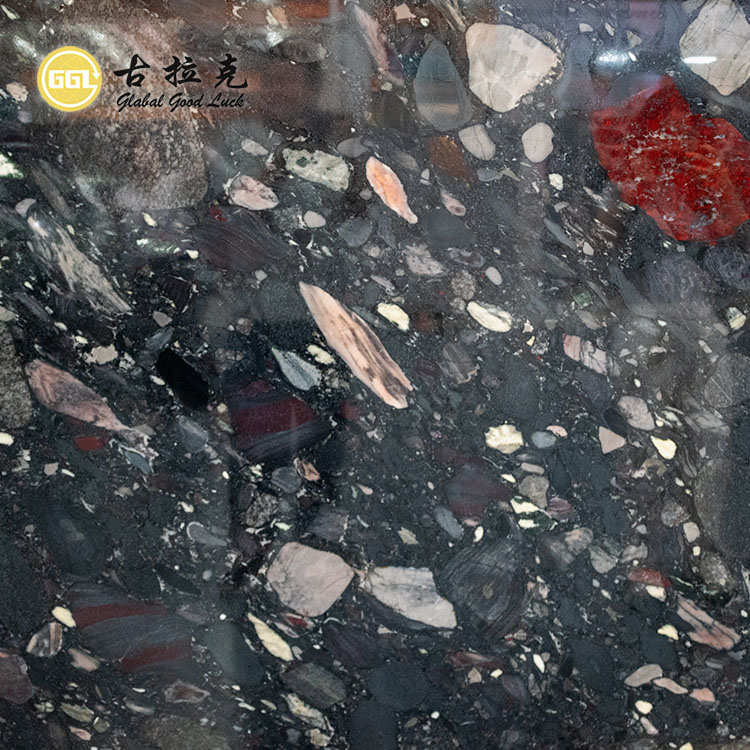 Black Marinace Slab Marble Stone for Table Countertop TV Background Wall Decor