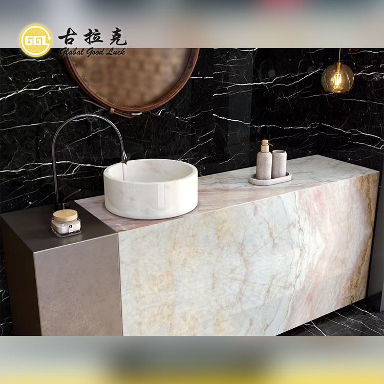 Pink Rosa Aurora Marble Slab for Interior Decorative and Floor Wall Countertop
