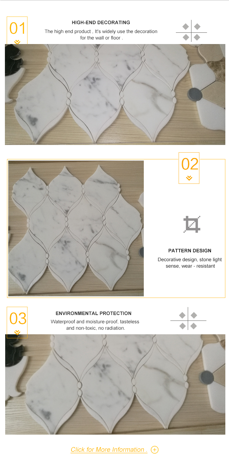 Hot Sale Calacatta White Marble Waterjet Marble Mosaic Tiles