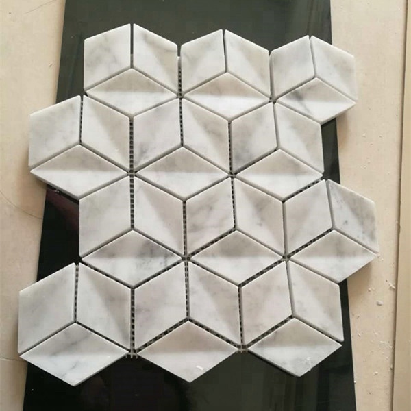 Carrara White Marble Hexagon Marble Mosaic Tile for Bathroom Wall