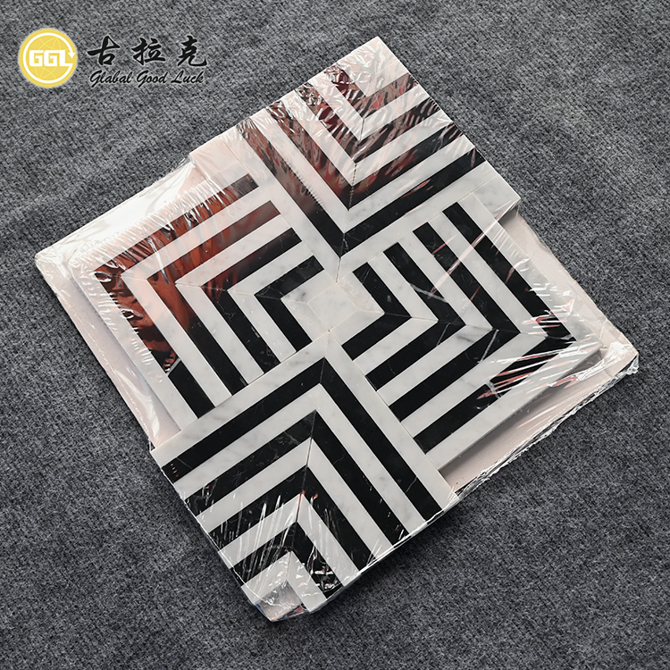 High Quality Black and White Marble Mosaic Tile for Wall Floor Decor