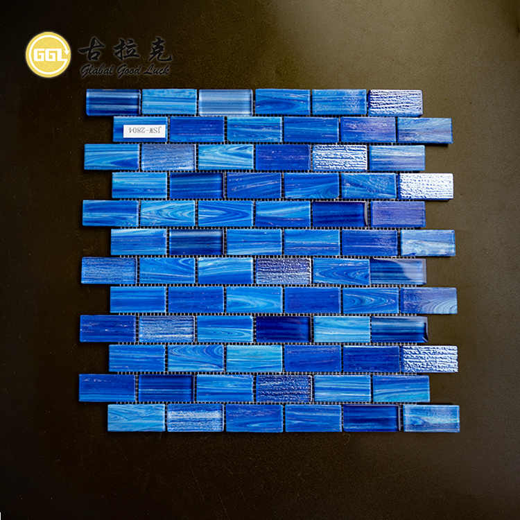 Hand-painted Glass Blue Rainbow Crystal Glass Mosaics Tiles
