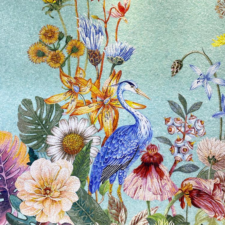 Glass Mural Mosaic Art Work Customized Pattern for Home Wall Decor
