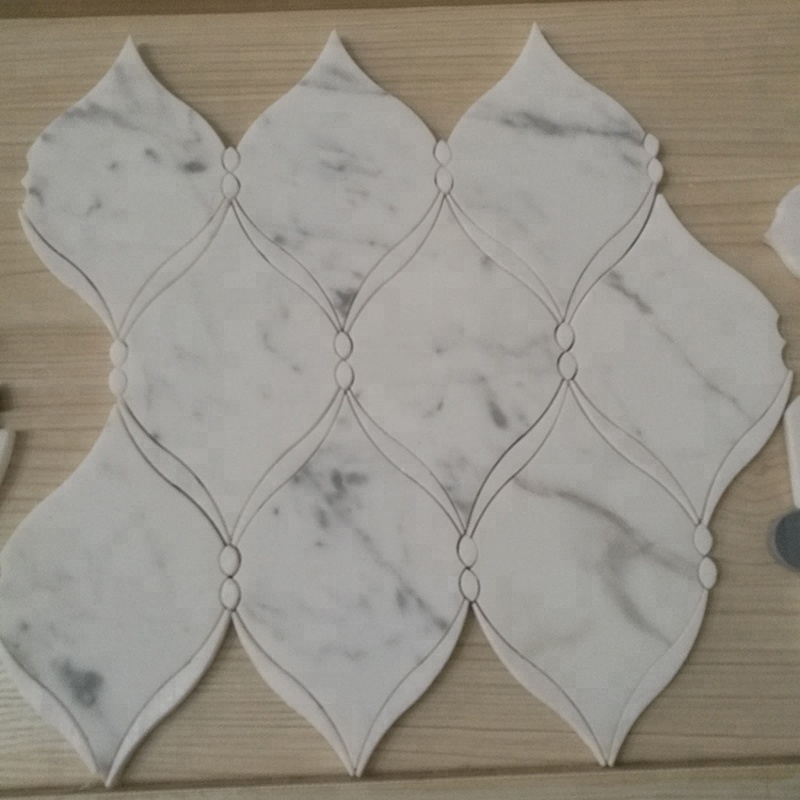 Hot Sale Calacatta White Marble Waterjet Marble Mosaic Tiles