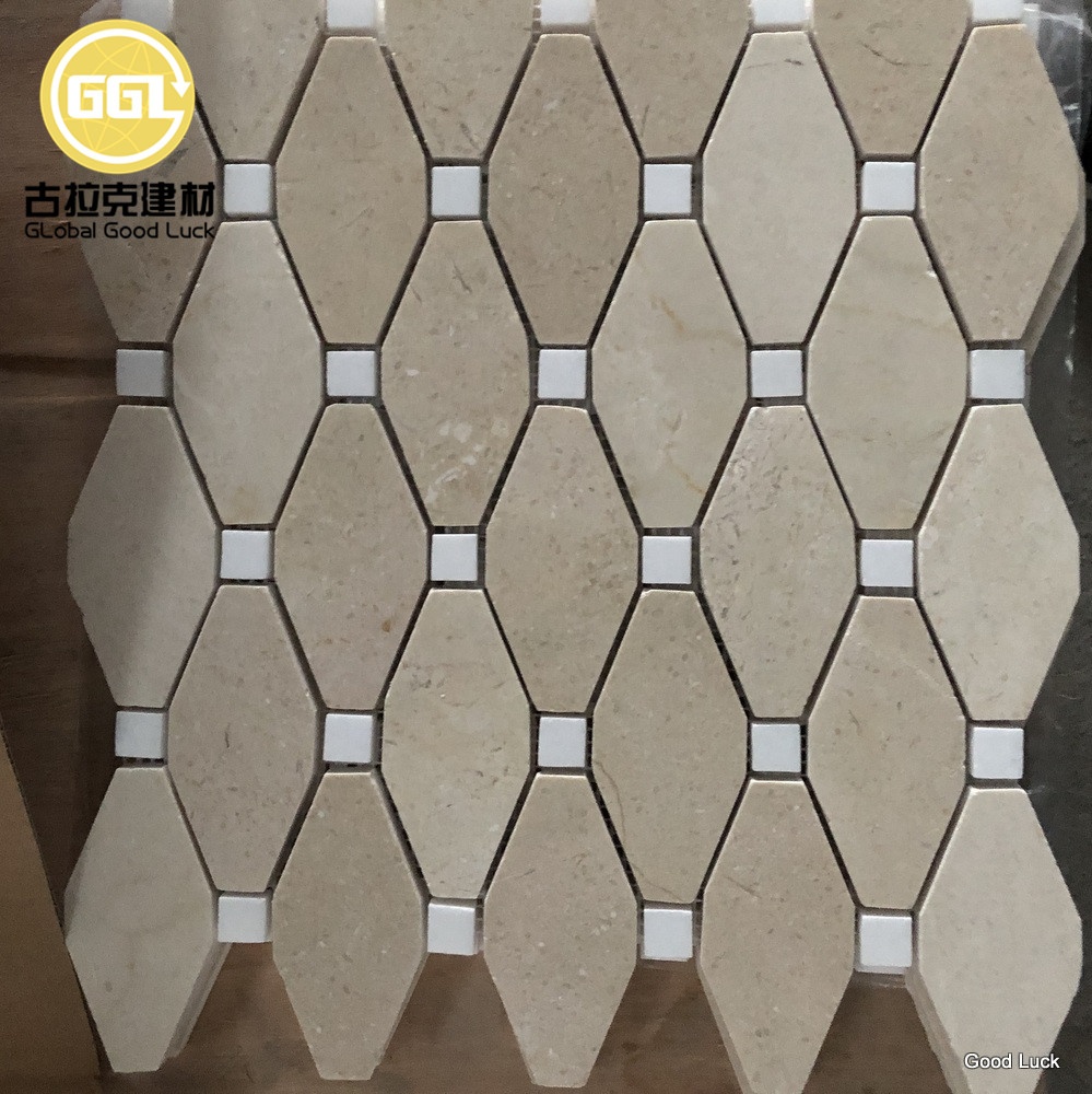 Beige Color Hexagon Shape Marble Mosaic Tile for Floor or Wall Decor