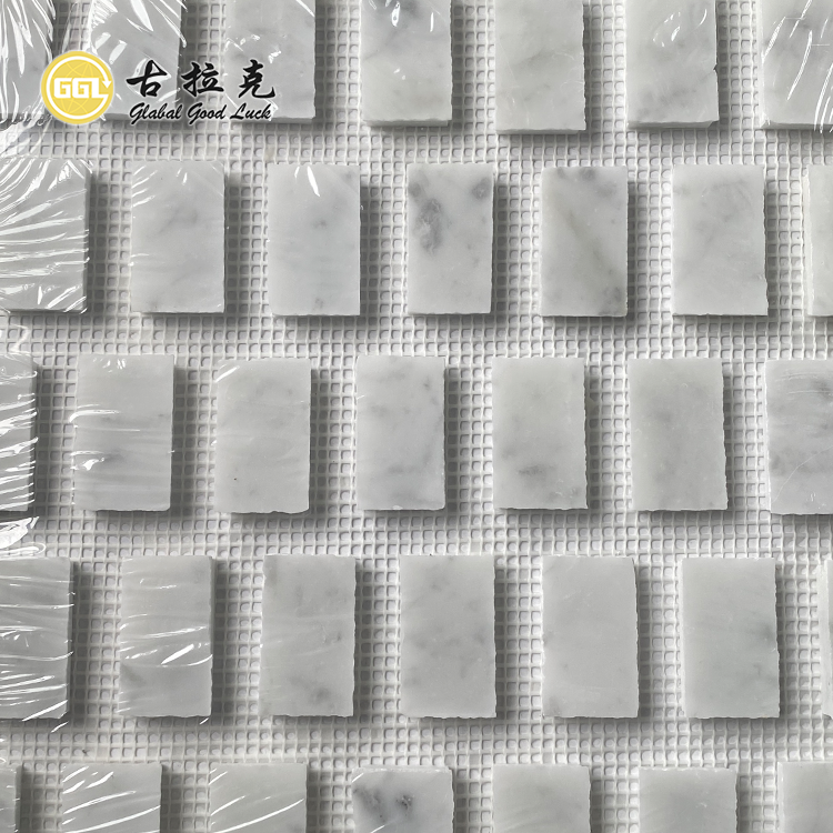 Natural Carrara White Marble Mosaic Tile for Wall Decor Outdoor Design