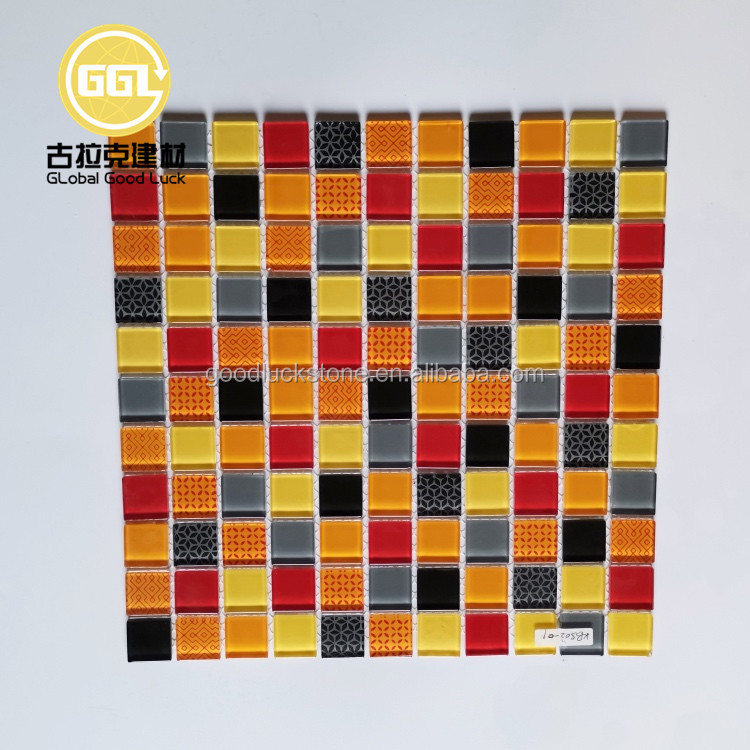 Rainbow Color Glass Mosaic Custom New Design for Bathroom Kitchen Pool Tile