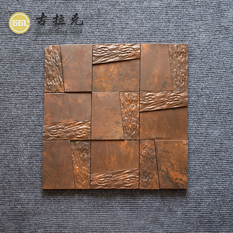 Antique Brass Unique Design Stainless Steel Metal Mosaic Tile for Wall Decor