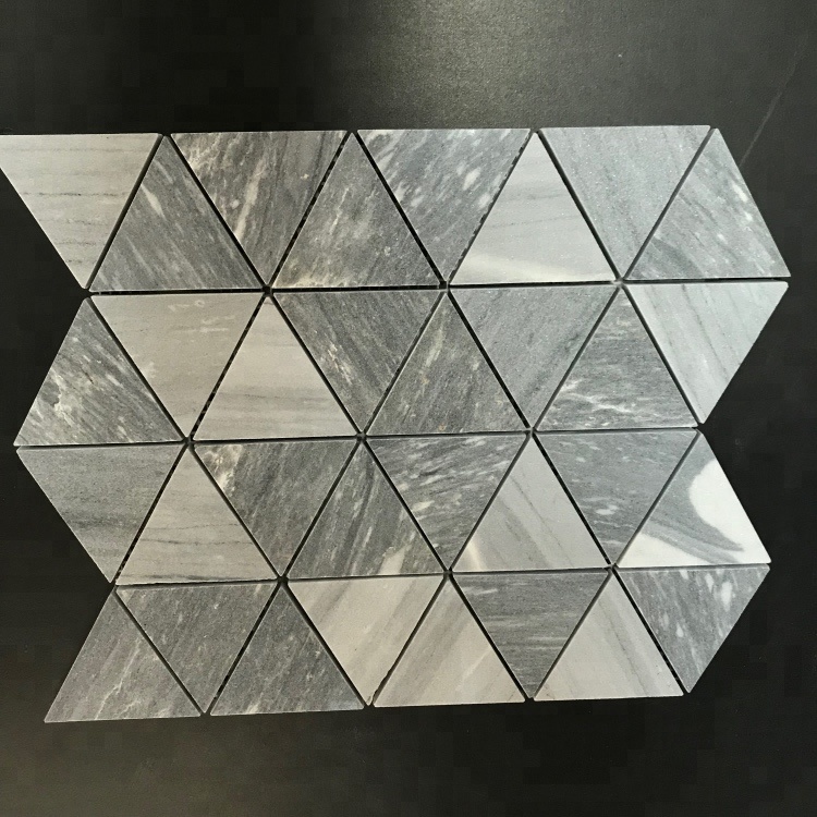 Palisssandro Blue Marble Triangle Tile Modern Kitchen Backsplash Mosaic for Villa Available in Polished and Honed Finishes