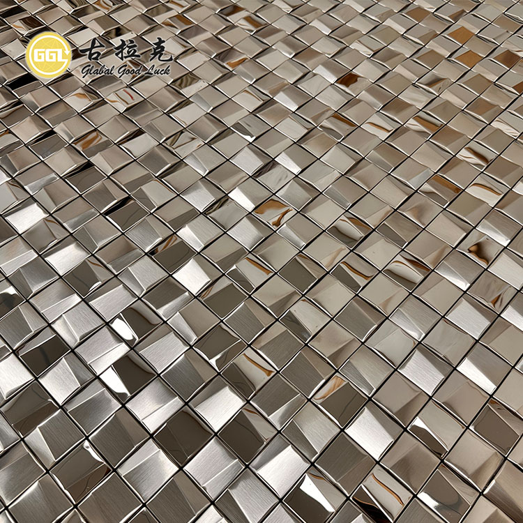 Glossy Surface Sliver Metal Mosaic Tile for Wall Decorative