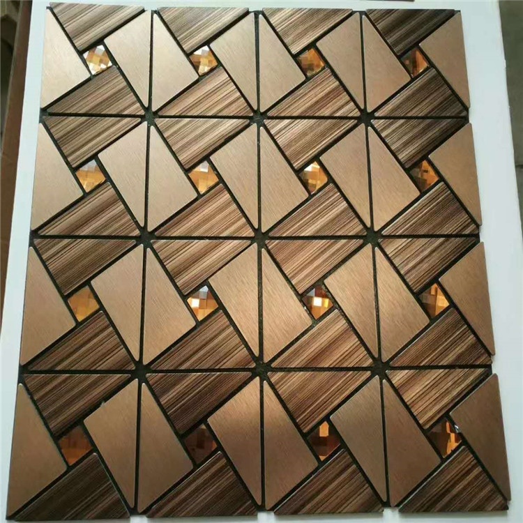 Stainless Steel Metal Mosaic Tile Glass Inlay For Backsplash TV Background Tile