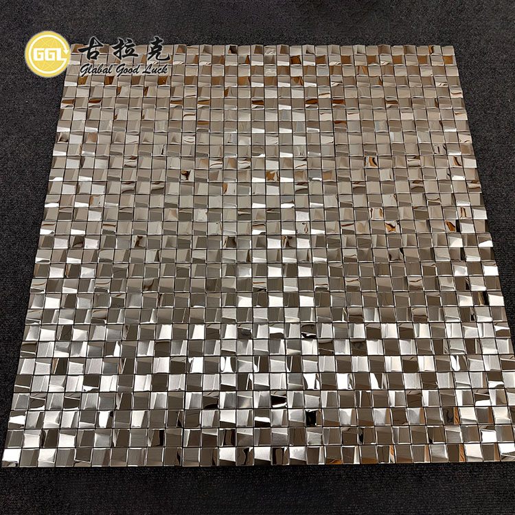 Glossy Surface Sliver Metal Mosaic Tile for Wall Decorative