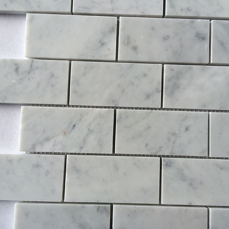 Carrara White 2x4 Inch Brick Marble Mosaic Tiles High Quality Genre Mosaics