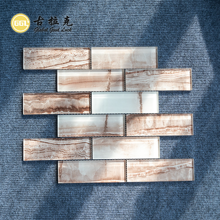 Crystal Inkjet Glass Mosaic Kitchen Backsplash Back Splash Wall Tiles 