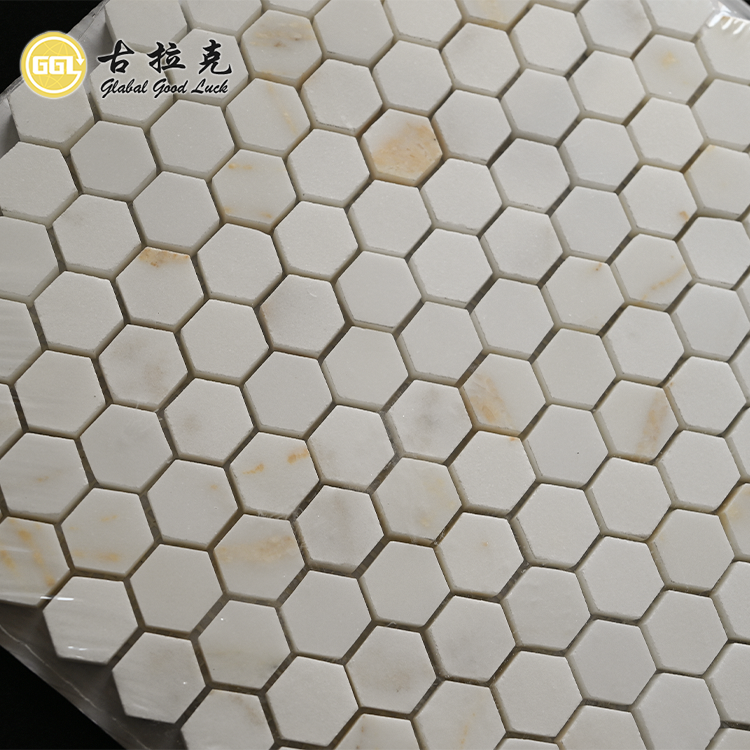 Natural White Hexagon Marble Mosaic Tile for Interior Decoration