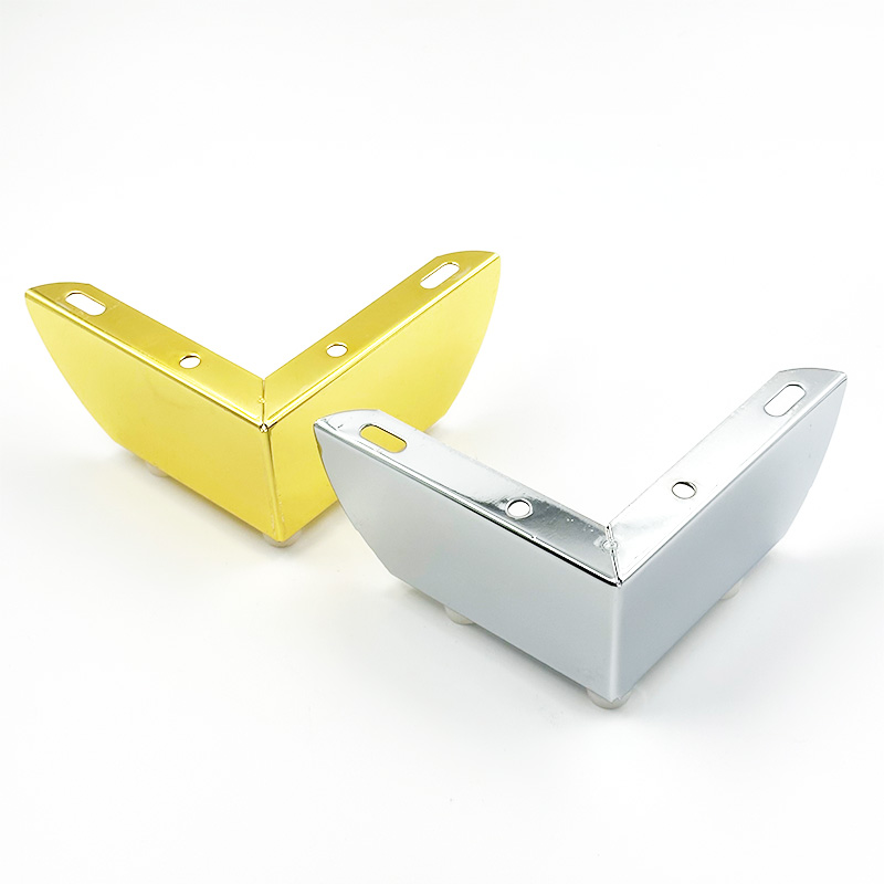 Wejoy Modern L-vormige 6 cm hoge verchroomde goudkleurige meubelpoten voor nachtkastje en tafel