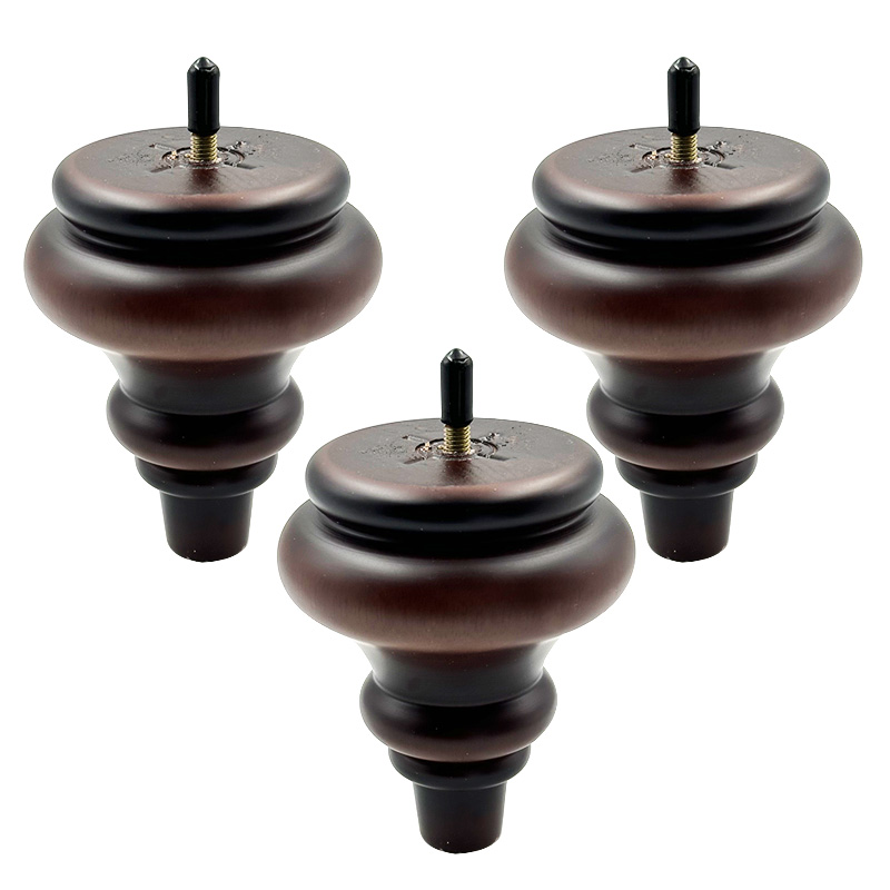 Wejoy Groothandel 13 cm hoge doperds vormige massiefhouten poot in drie kleuren met schroef