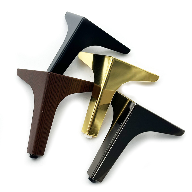 Wejoy Meubelonderdelen 13 cm Hoogte Zwart Gouden IJzeren Metalen Meubelpoten