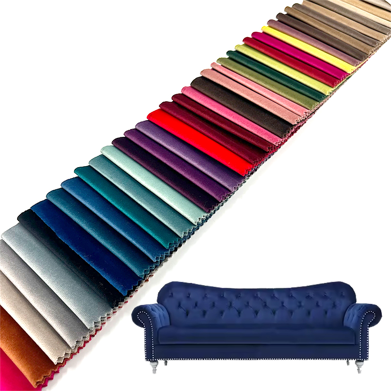 ผ้ากำมะหยี่เรียบสีหลายสี Wejoy 260 กรัมต่อตารางเมตร สำหรับใช้หุ้มเบาะโซฟา