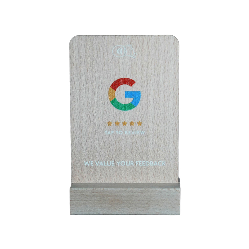 עמדות עץ עם טכנולוגיית NFC לاستعراض ביקורות בגוגל