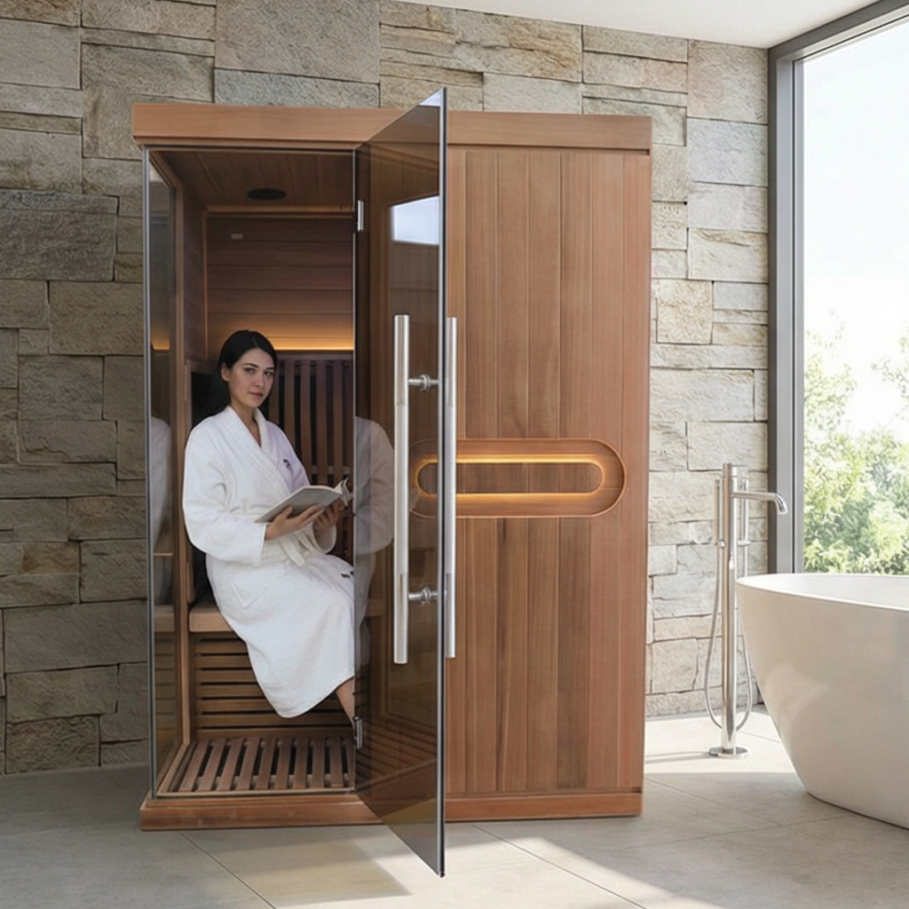 2025 Red Ceder Vhealth Factory Direct Nový Dizajn Red Ceder Nízke EMF Infrčervená Saunová Kamera pre 2 Osoby