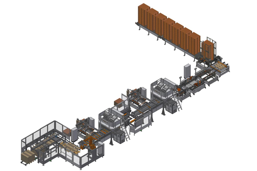 Hydraulic nailing line with automatic feeding system